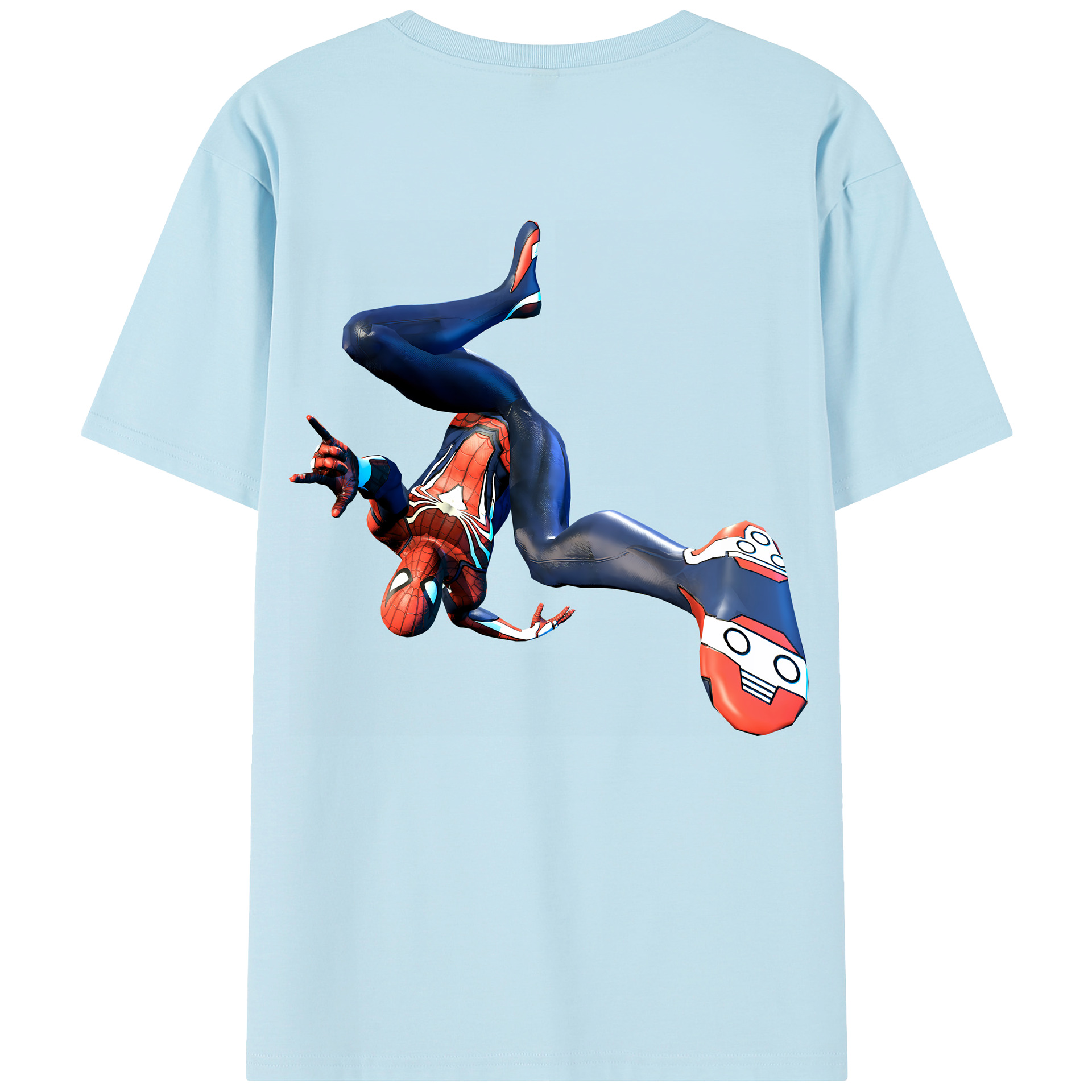 （画像用） Spider Man スパイダーマン 綿100％半袖Tシャツ（背面プリント）